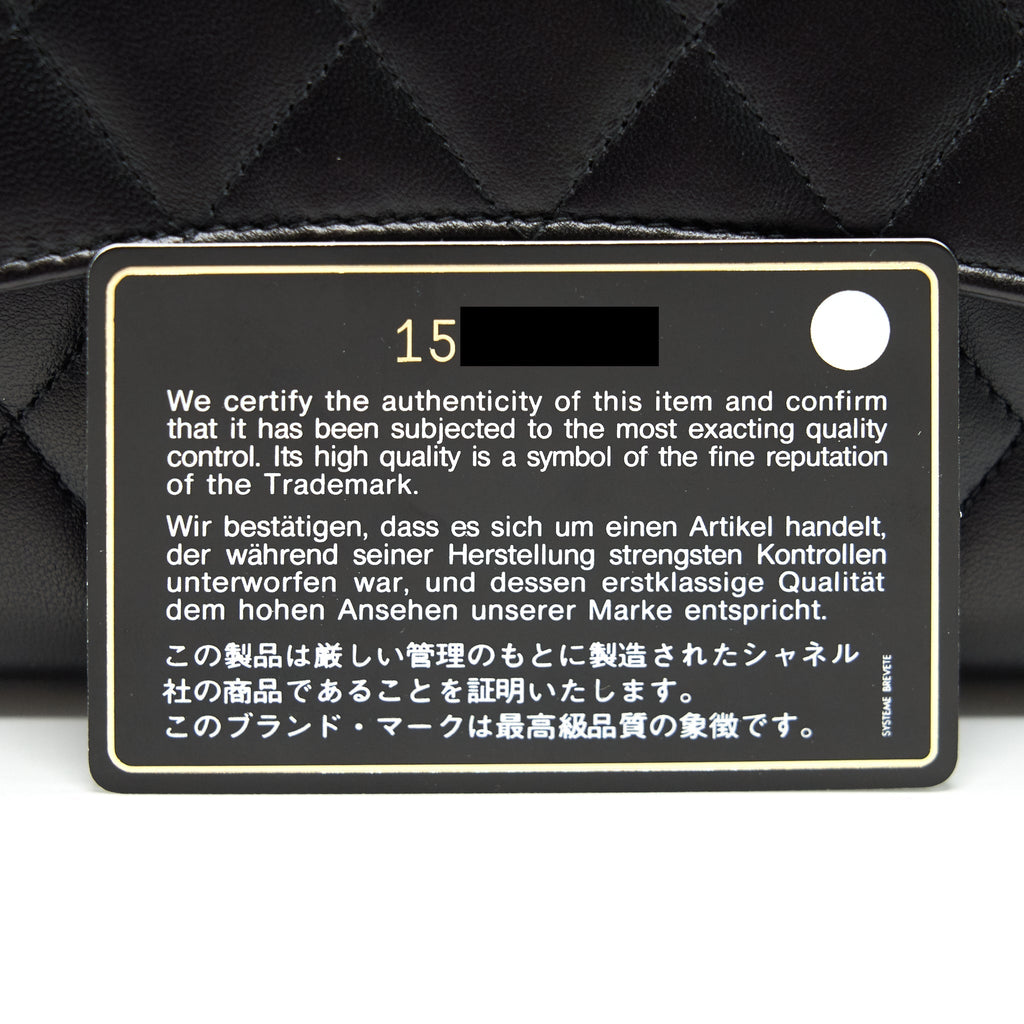 CHANEL CLASSIC FLAP WALLET LAMBSKIN BLACK SHW