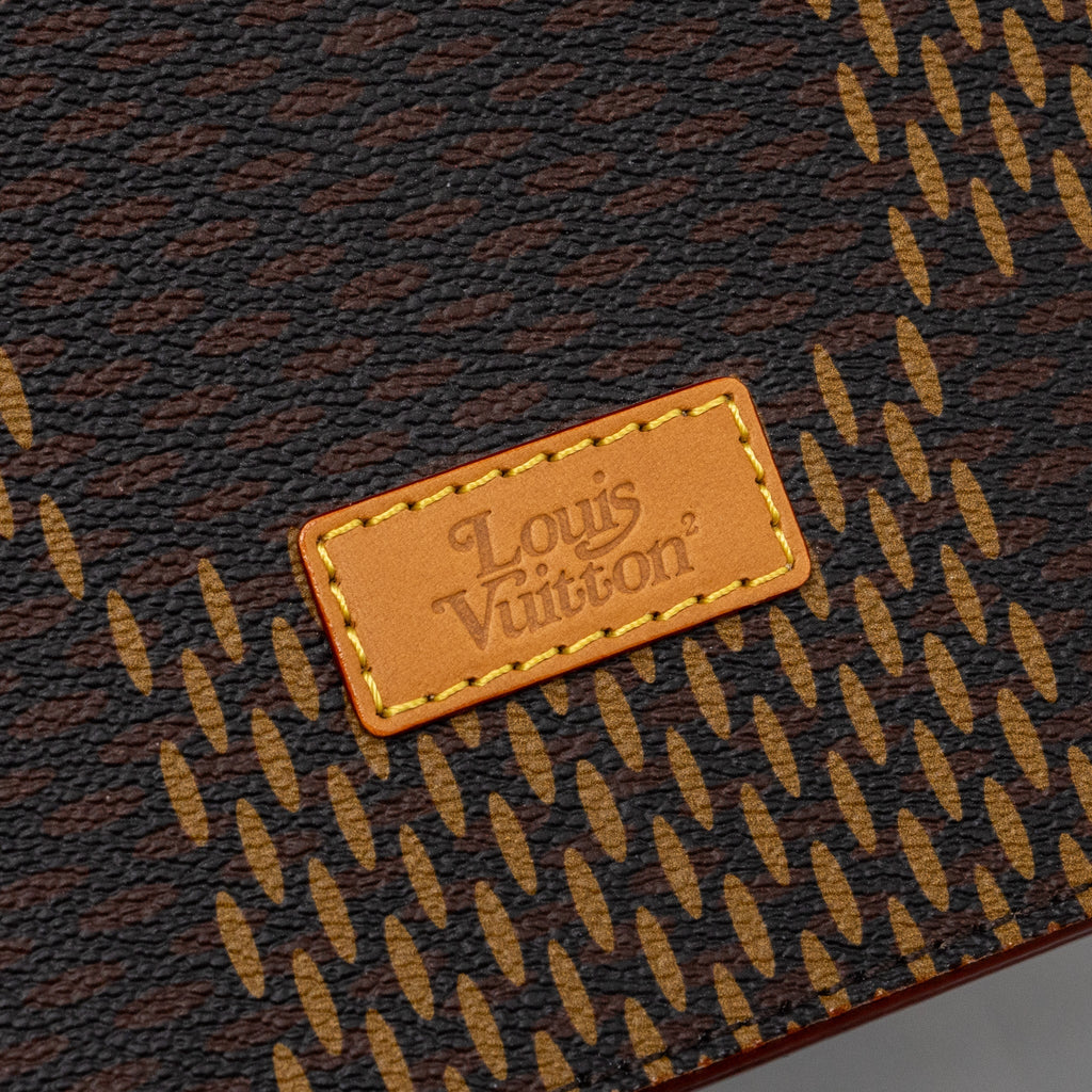 LOUIS VUITTON X NIGO GIANT TOTE DAMIER EBENE MONOGRAM CANVAS BROWN BLACK HARDWARE