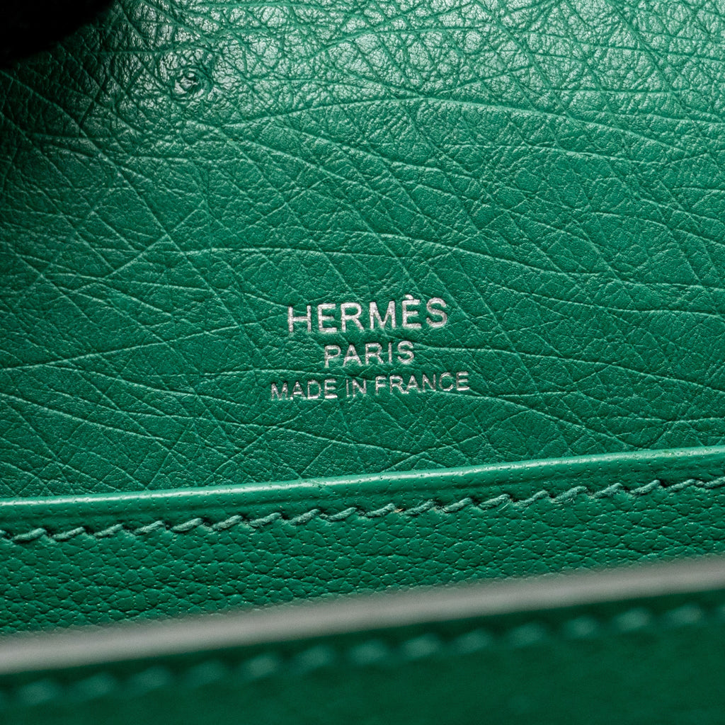 HERMES MINI ROULIS OSTRICH VERT VERTIGO SHW