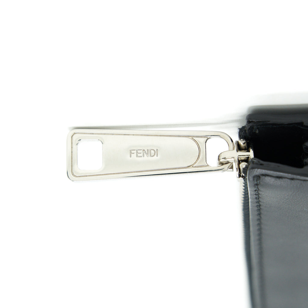 FENDI VOCABULARY 3D LOGO LEATHER POUCH WITH INITIAL
