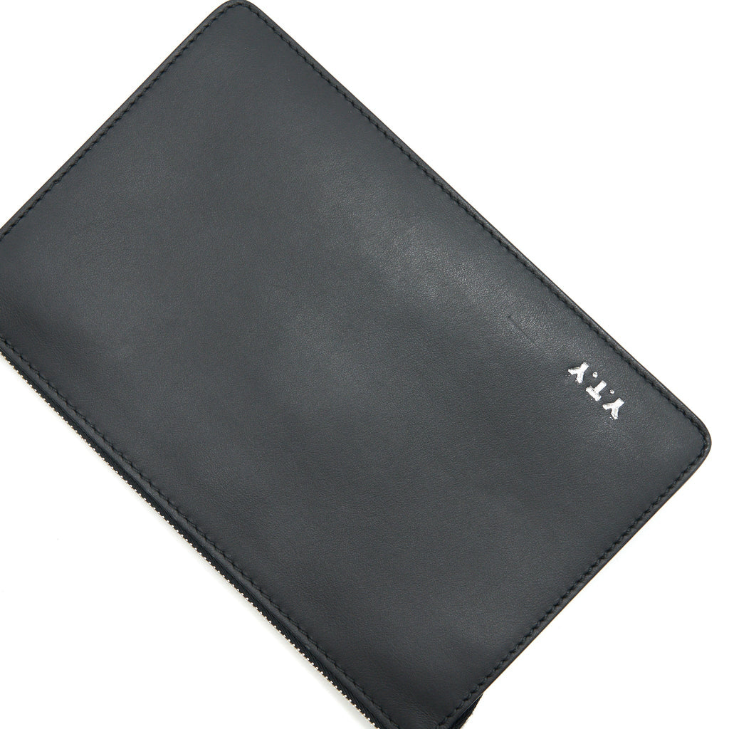 FENDI VOCABULARY 3D LOGO LEATHER POUCH WITH INITIAL