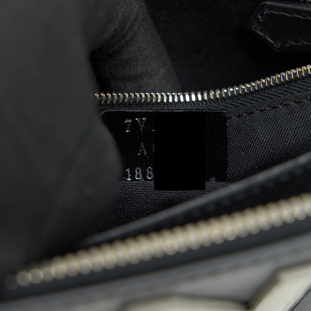 FENDI VOCABULARY 3D LOGO LEATHER POUCH WITH INITIAL