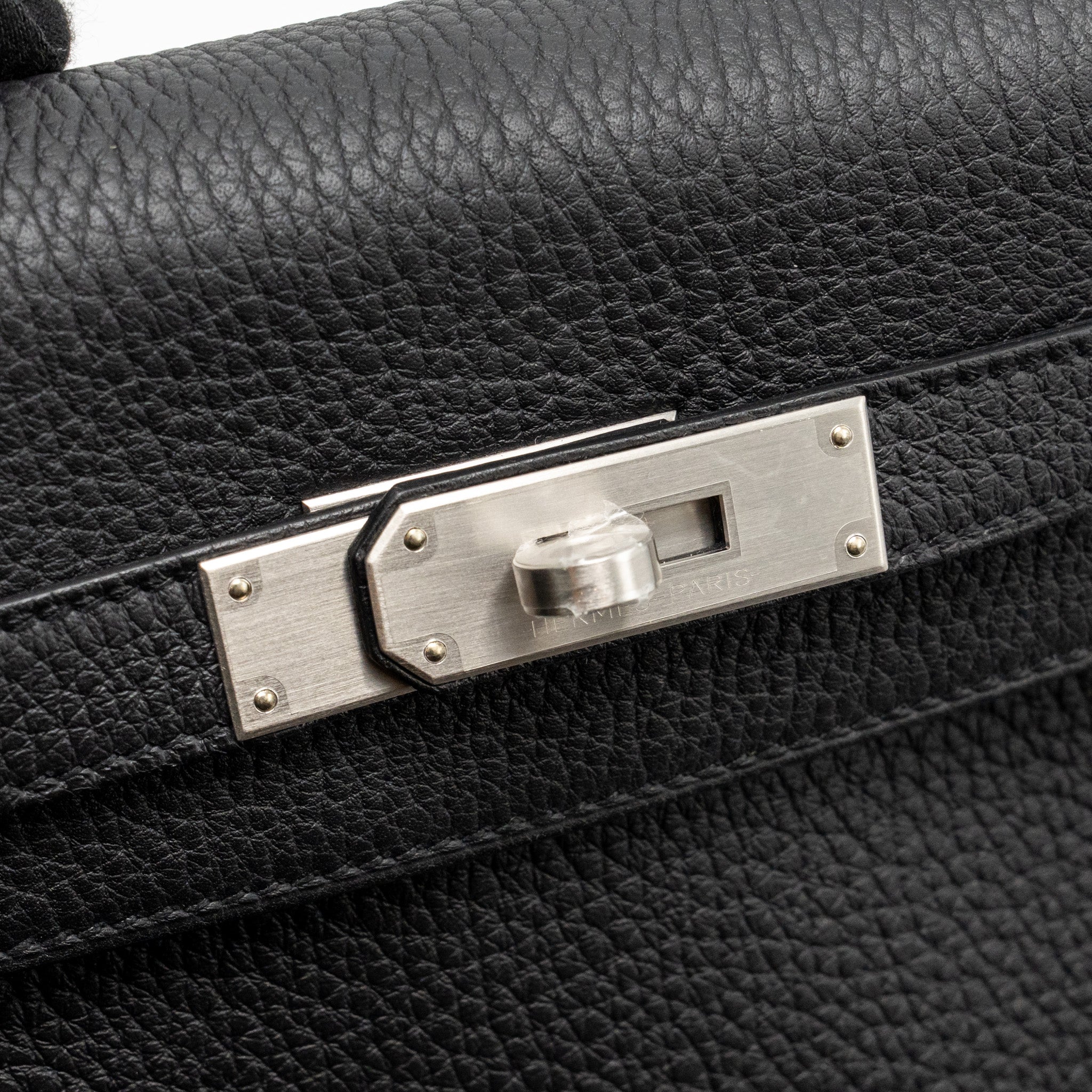 HERMES KELLY 28 TOGO BLACK BRUSHED SHW