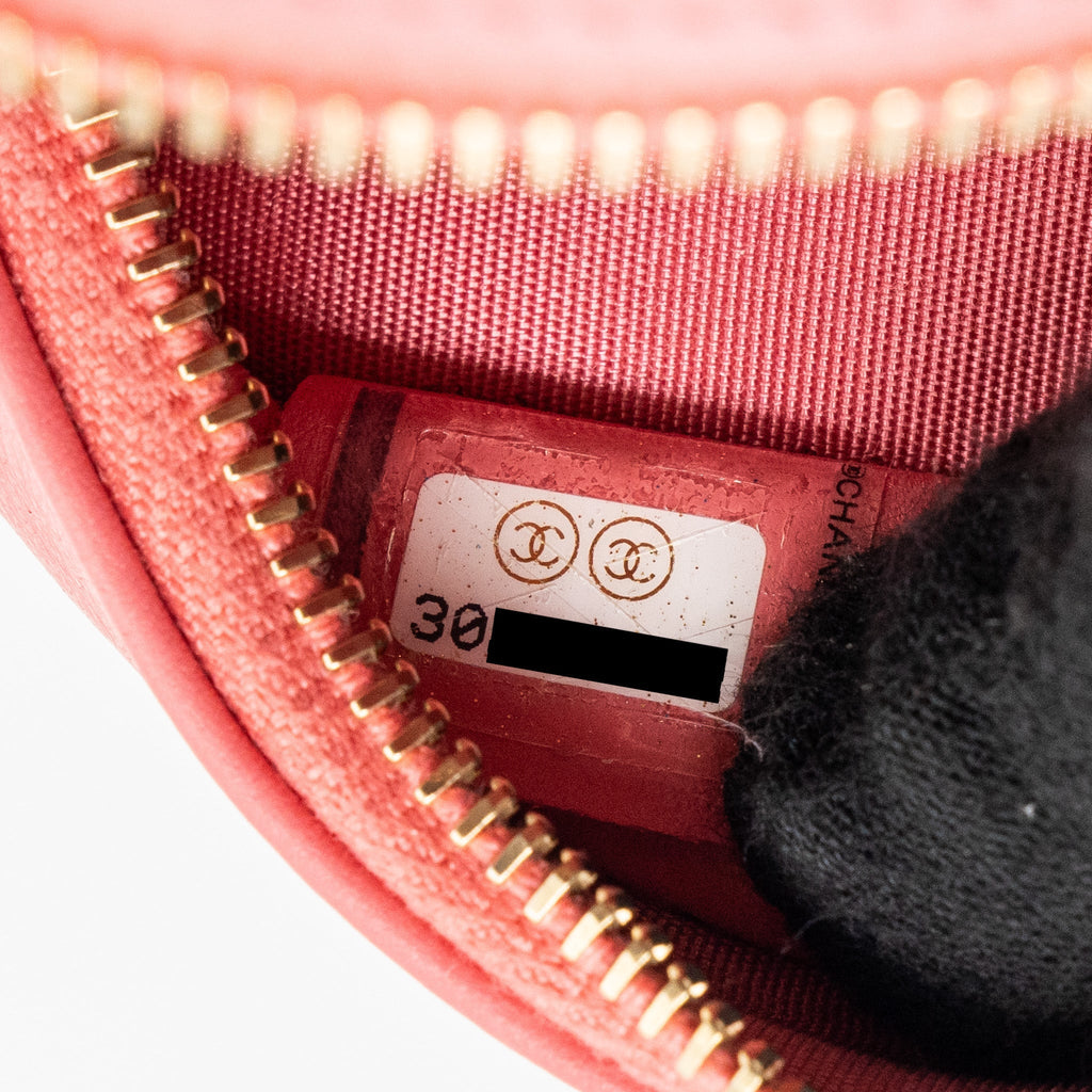 CHANEL 19 ROUND PURSE WITH CHAIN SEQUINS PINK MULTICOLOUR HARDWARE