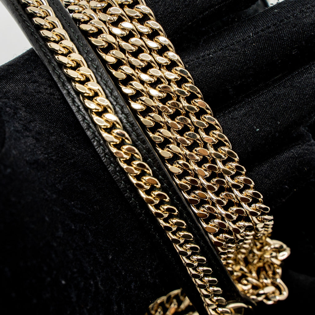 DIOR MINI LADY DIOR VELVET BLACK LGHW