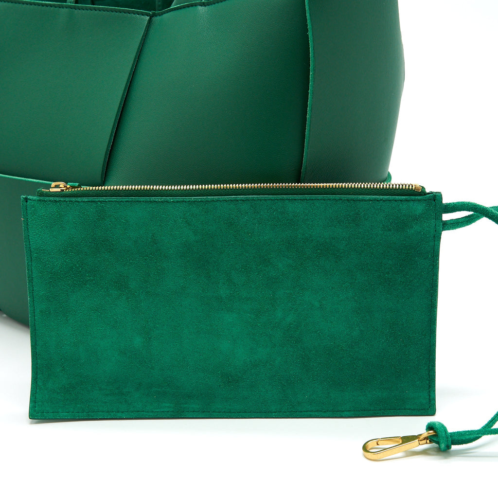 BOTTEGA VENETA ARCO TOTE BAG LAMBSKIN PARAKEET GREEN GHW