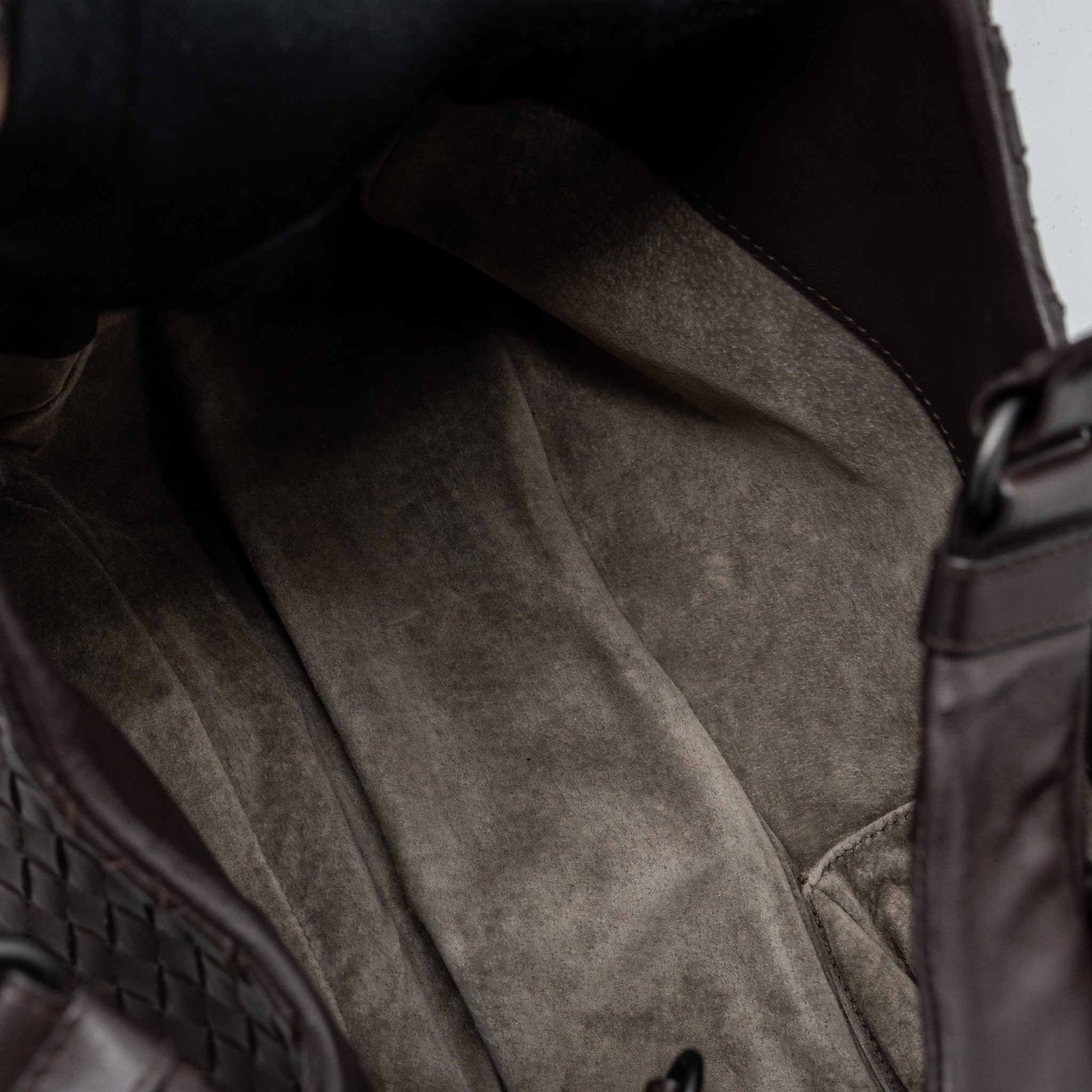 BOTTEGE VENETA HOBO BAG NAPPA BROWN BLACK HARDWARE