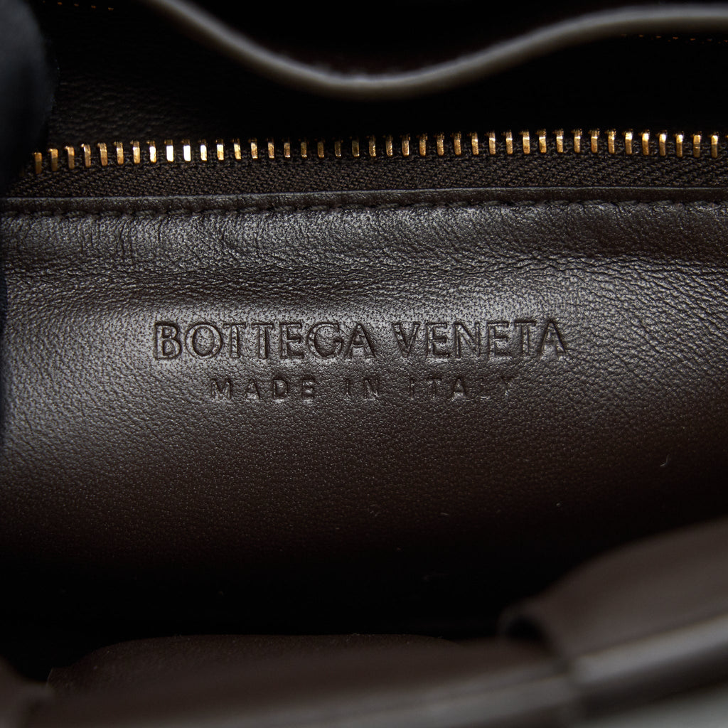 BOTTEGA VENETA CASSETTE BAG WITH CHAIN BROWN GHW