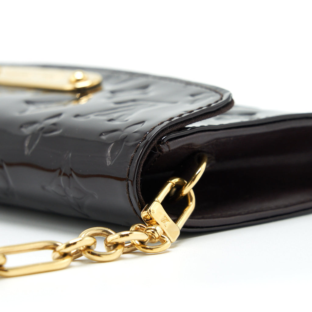 LOUIS VUITTON SUNSET BOULEVARDE SHOULDER BAG PATENT DARK RED GHW
