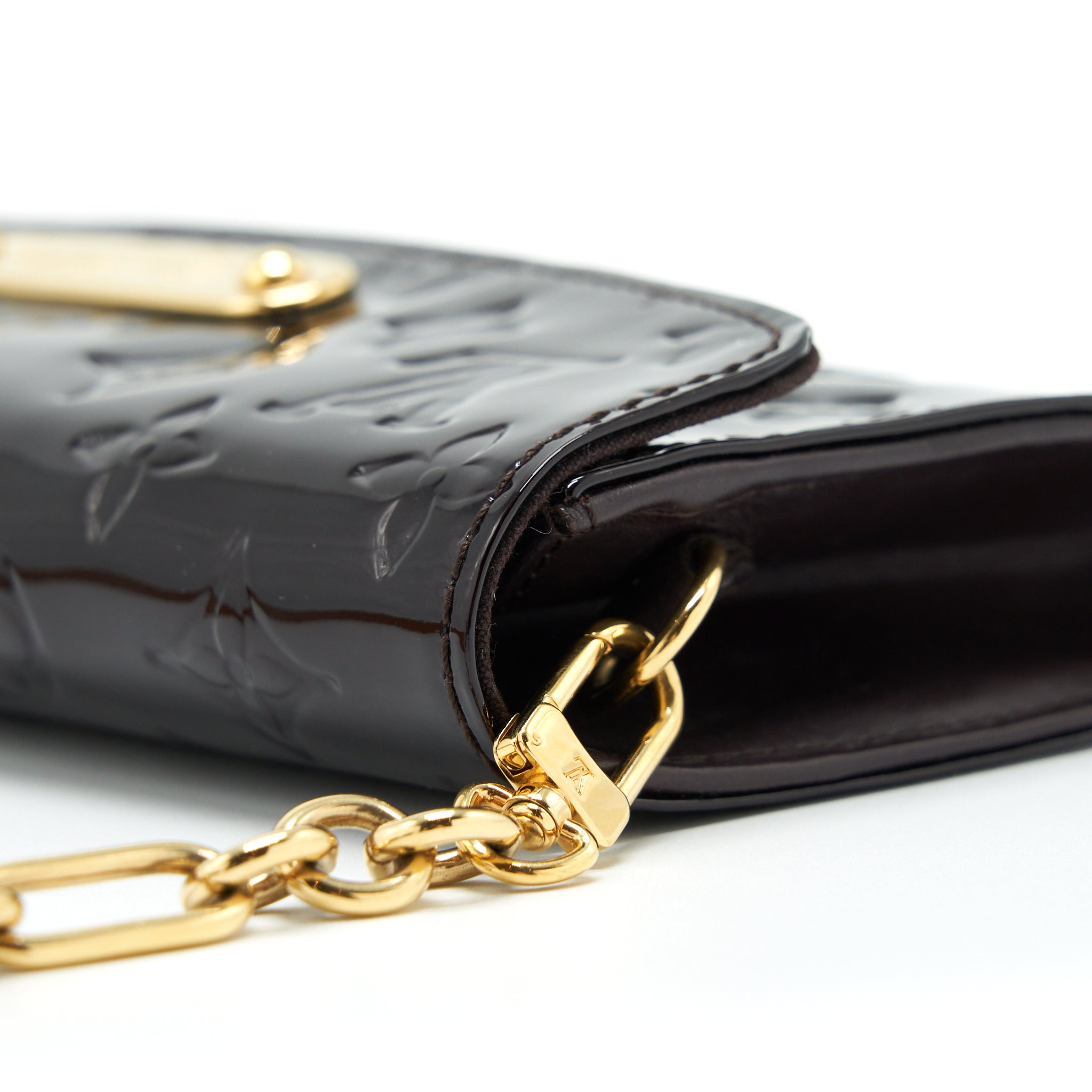 LOUIS VUITTON SUNSET BOULEVARDE SHOULDER BAG PATENT DARK RED GHW