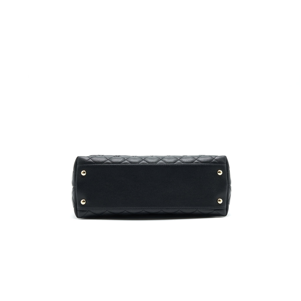 CHANEL SMALL COCO HANDLE FLAP BAG CAVIAR BLACK LGHW
