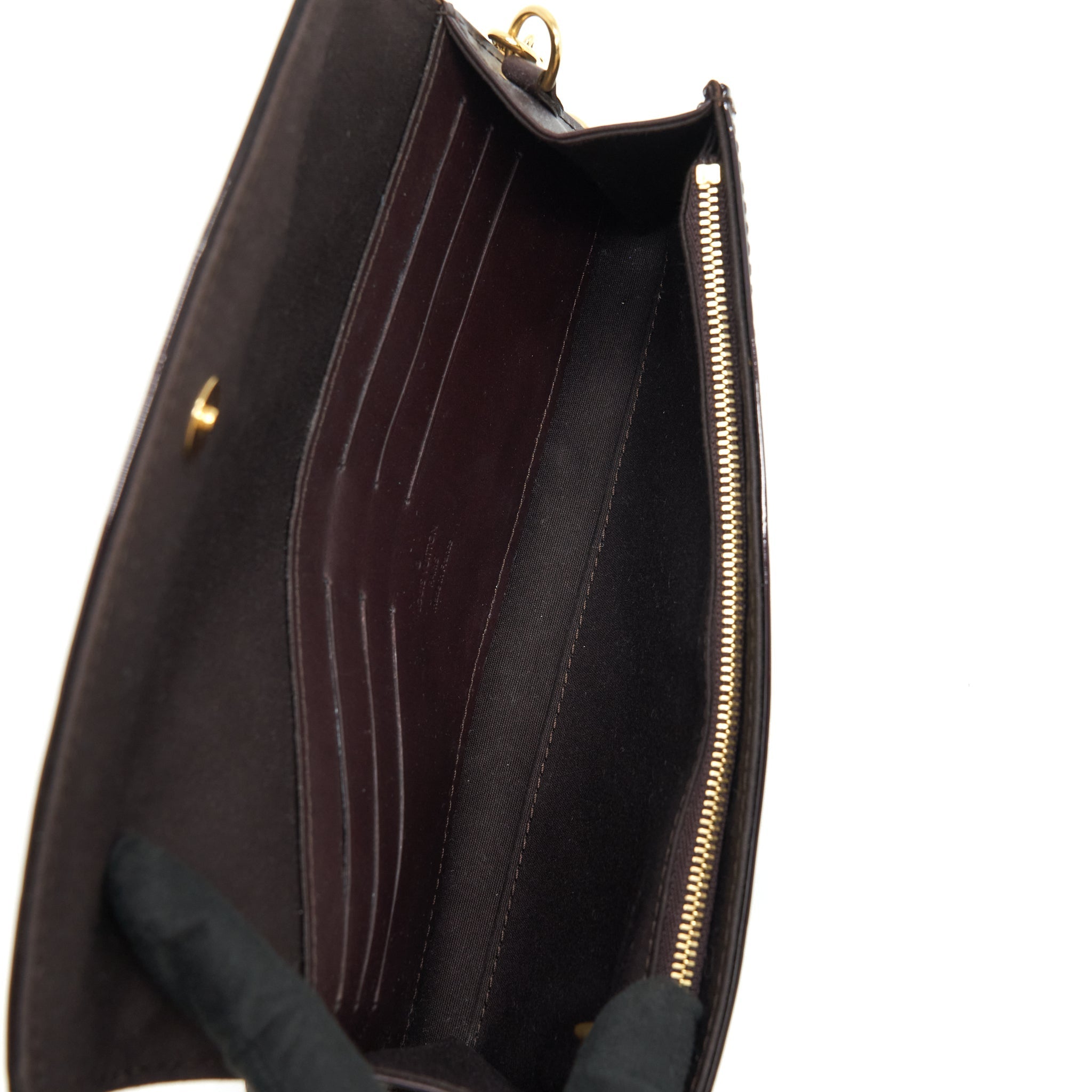LOUIS VUITTON SUNSET BOULEVARDE SHOULDER BAG PATENT DARK RED GHW