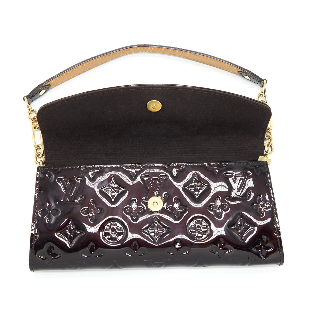 LOUIS VUITTON SUNSET BOULEVARDE SHOULDER BAG PATENT DARK RED GHW