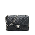 CHANEL QUILTED LEATHER WITH CHAIN SHOULDER BAG XL BLACK SHW