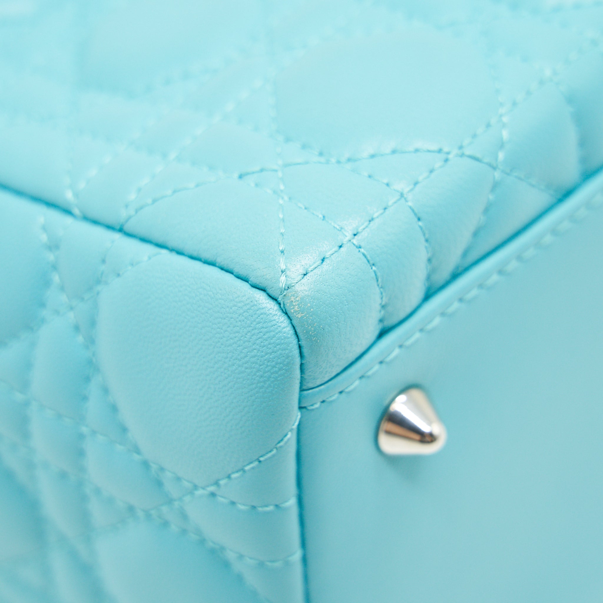 DIOR MEDIUM LADY DIOR LAMBSKIN BLUE SHW