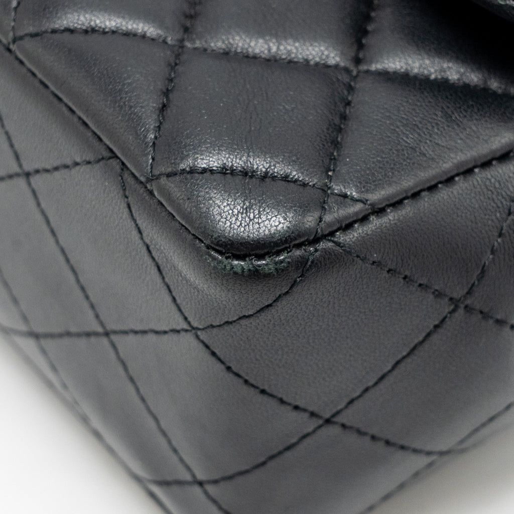 CHANEL MINI RECTANGULAR FLAP BAG LAMBSKIN BLACK SHW
