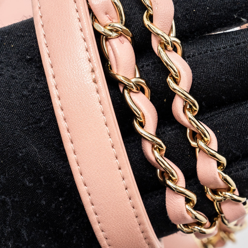 CHANEL CHEVRON TRENDY CC TOP HANDLE FLAP BAG LAMBSKIN LIGHT PINK LGHW