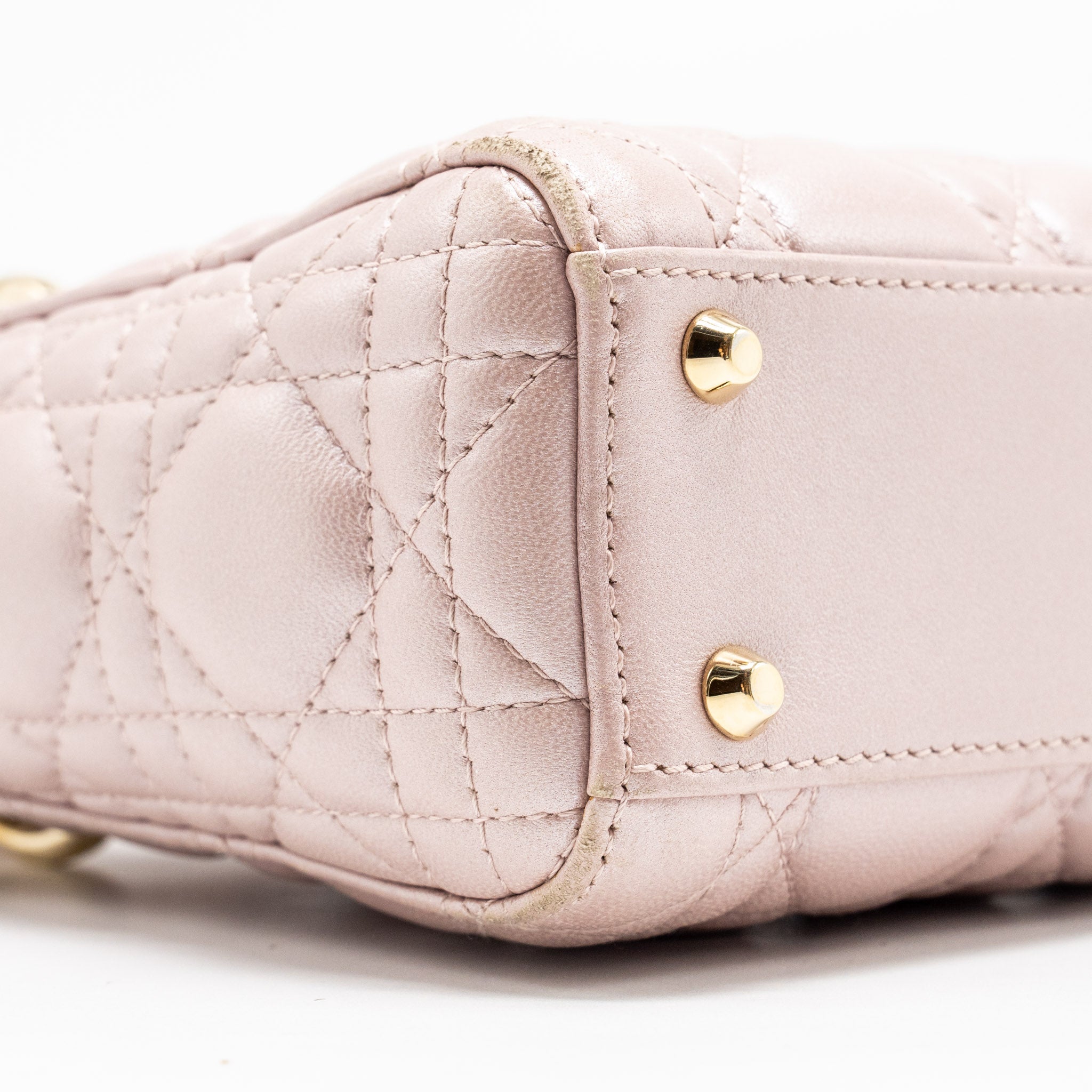 DIOR MINI LADY DIOR LAMBSKIN LIGHT PINK LGHW