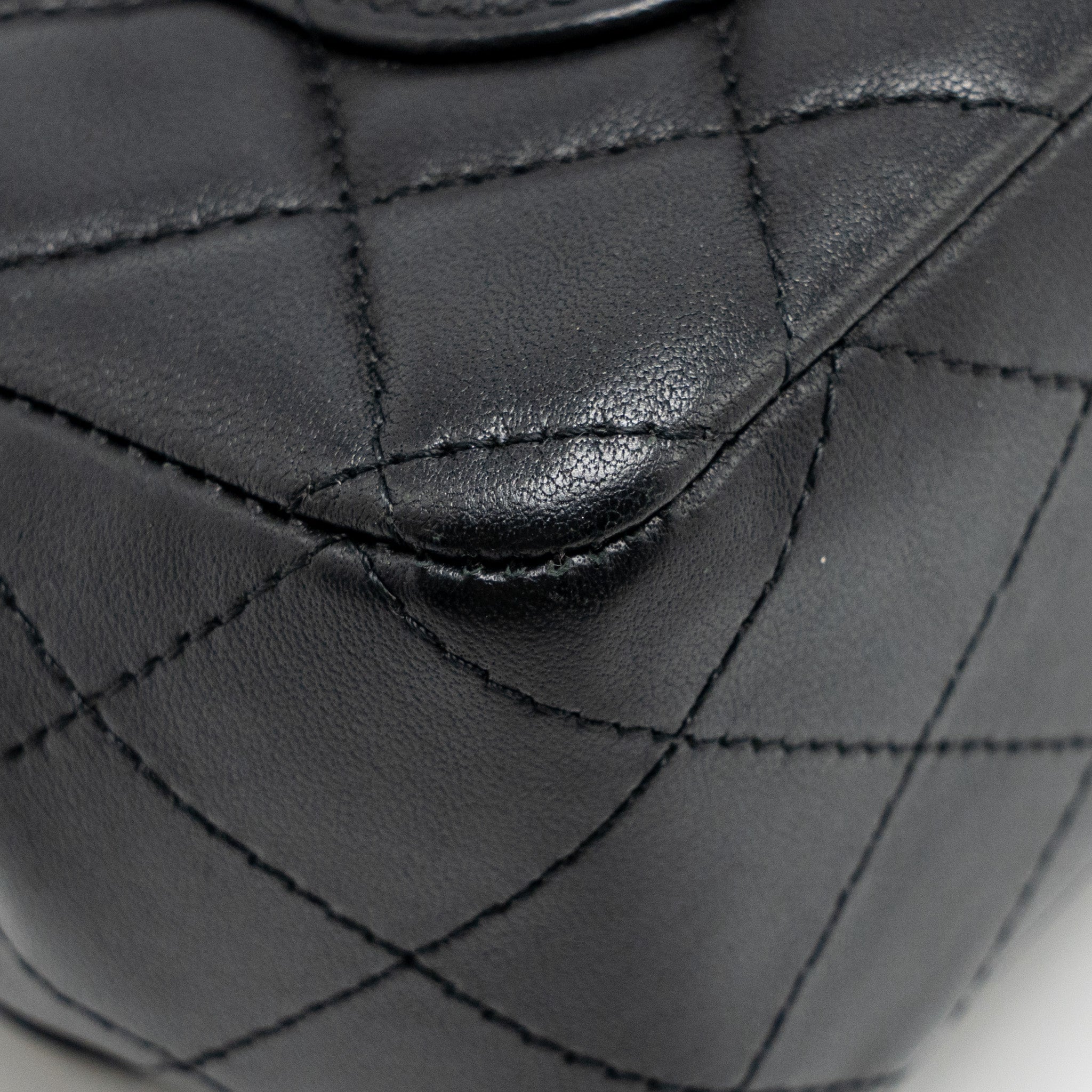 CHANEL MINI RECTANGULAR FLAP BAG LAMBSKIN BLACK SHW