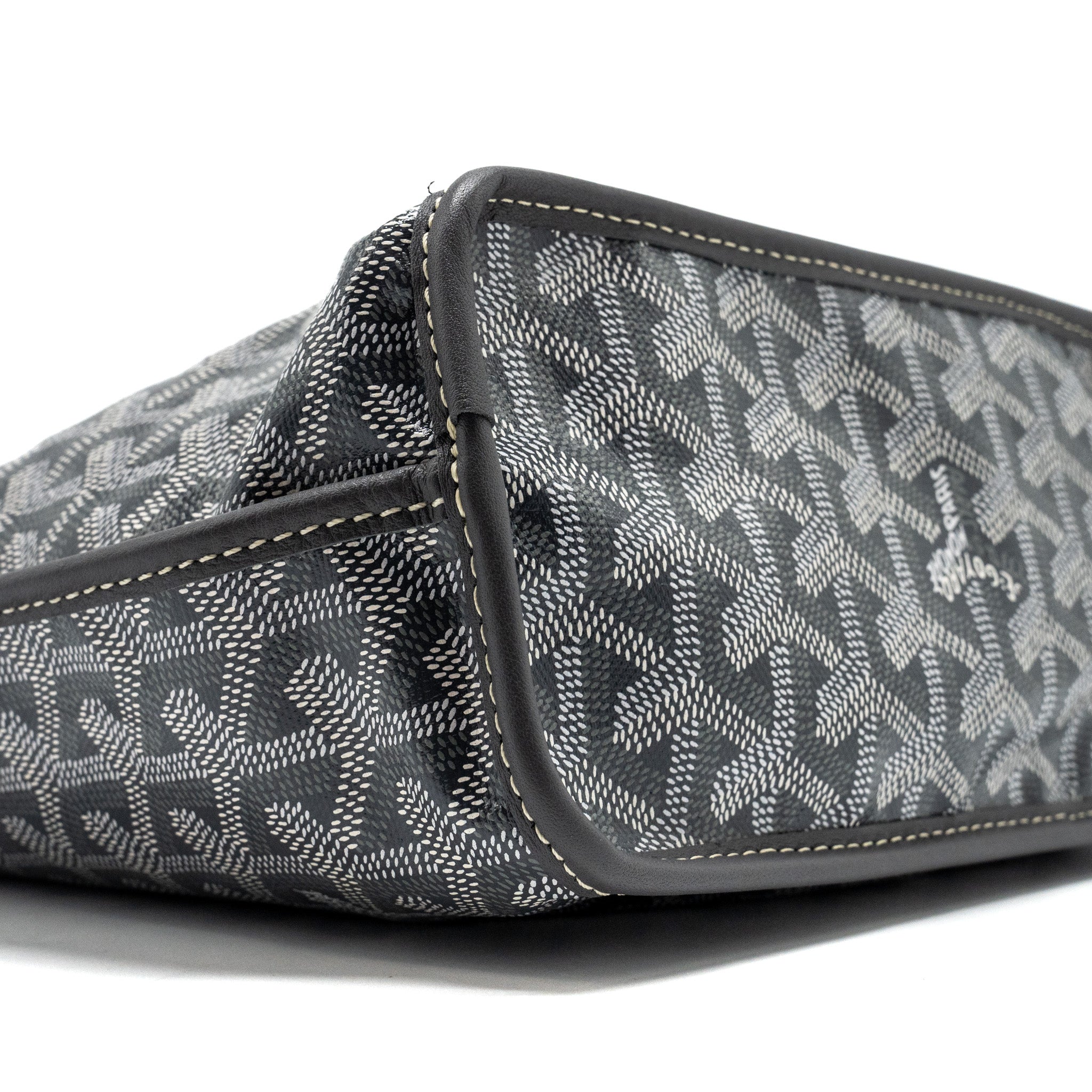 GOYARD MINI ANJOU TOTE BAG GOYARDINE CANVAS/CALFSKIN GREY SHW