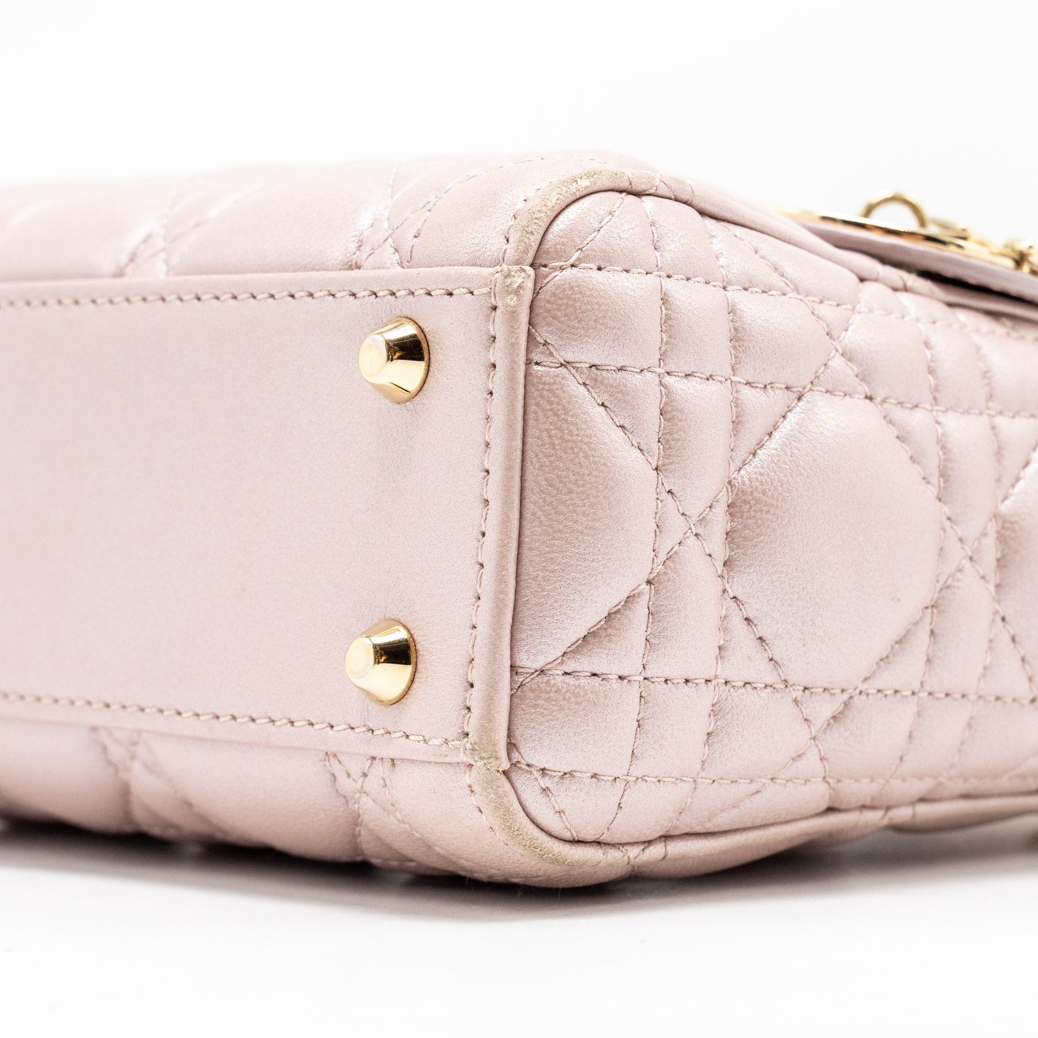 DIOR MINI LADY DIOR LAMBSKIN LIGHT PINK LGHW