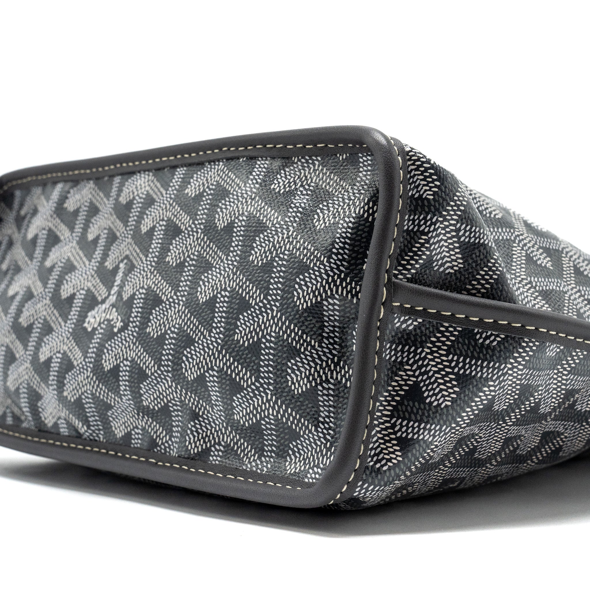 GOYARD MINI ANJOU TOTE BAG GOYARDINE CANVAS/CALFSKIN GREY SHW