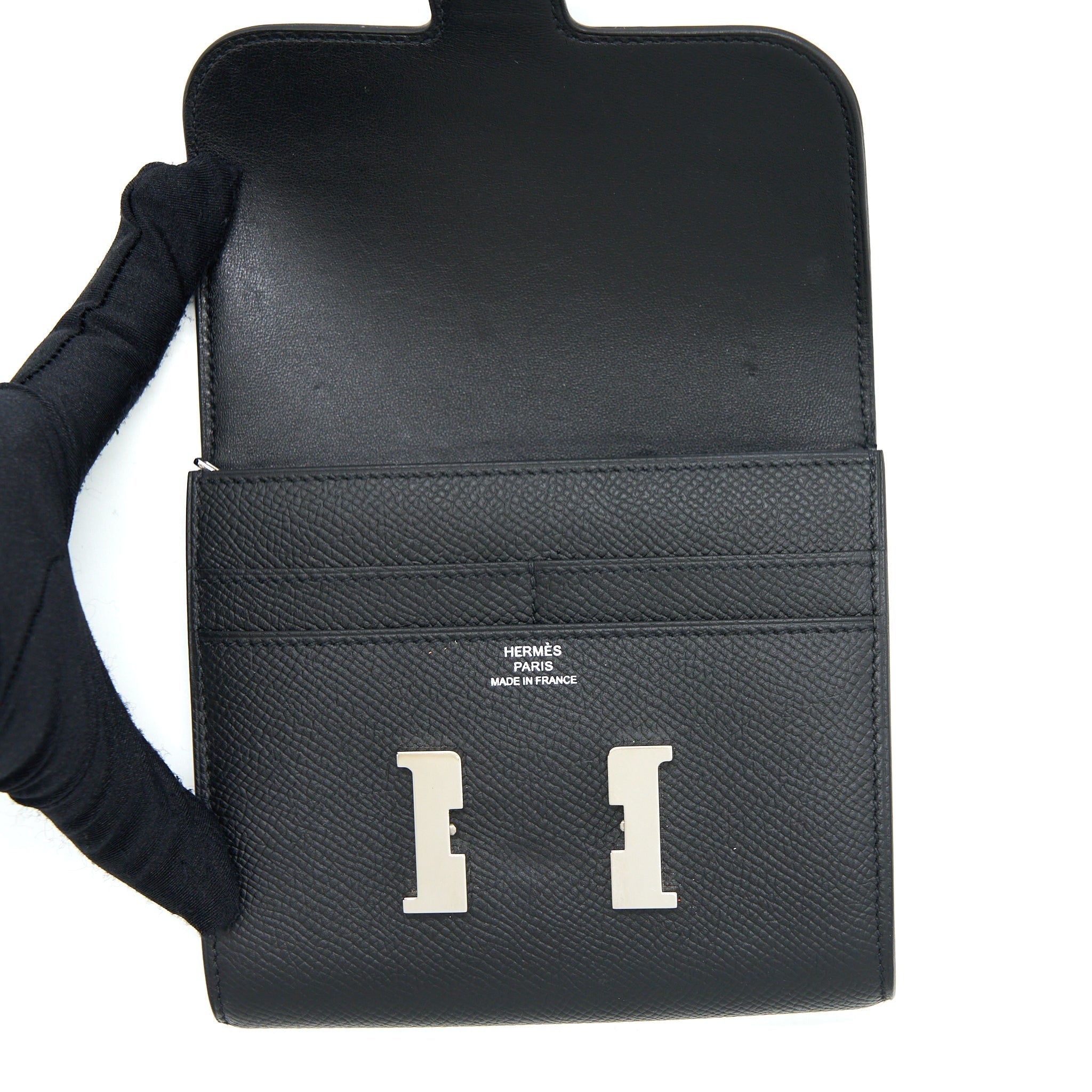 HERMES CONSTANCE WALLET EPSOM BLACK SHW