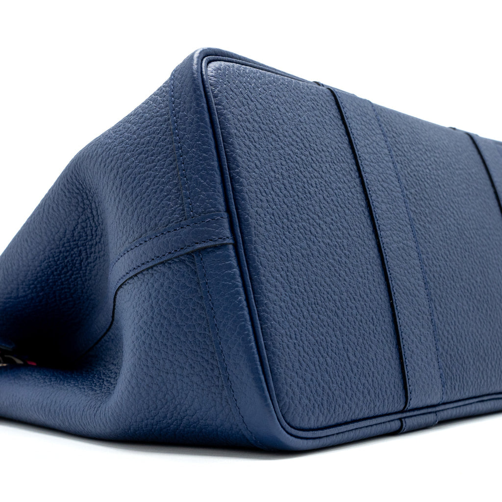 HERMES GARDEN POUCH 36 COUNTRY/SOIE TECH BLUE SAPHIR/PINK/BLUE AZTEQUE