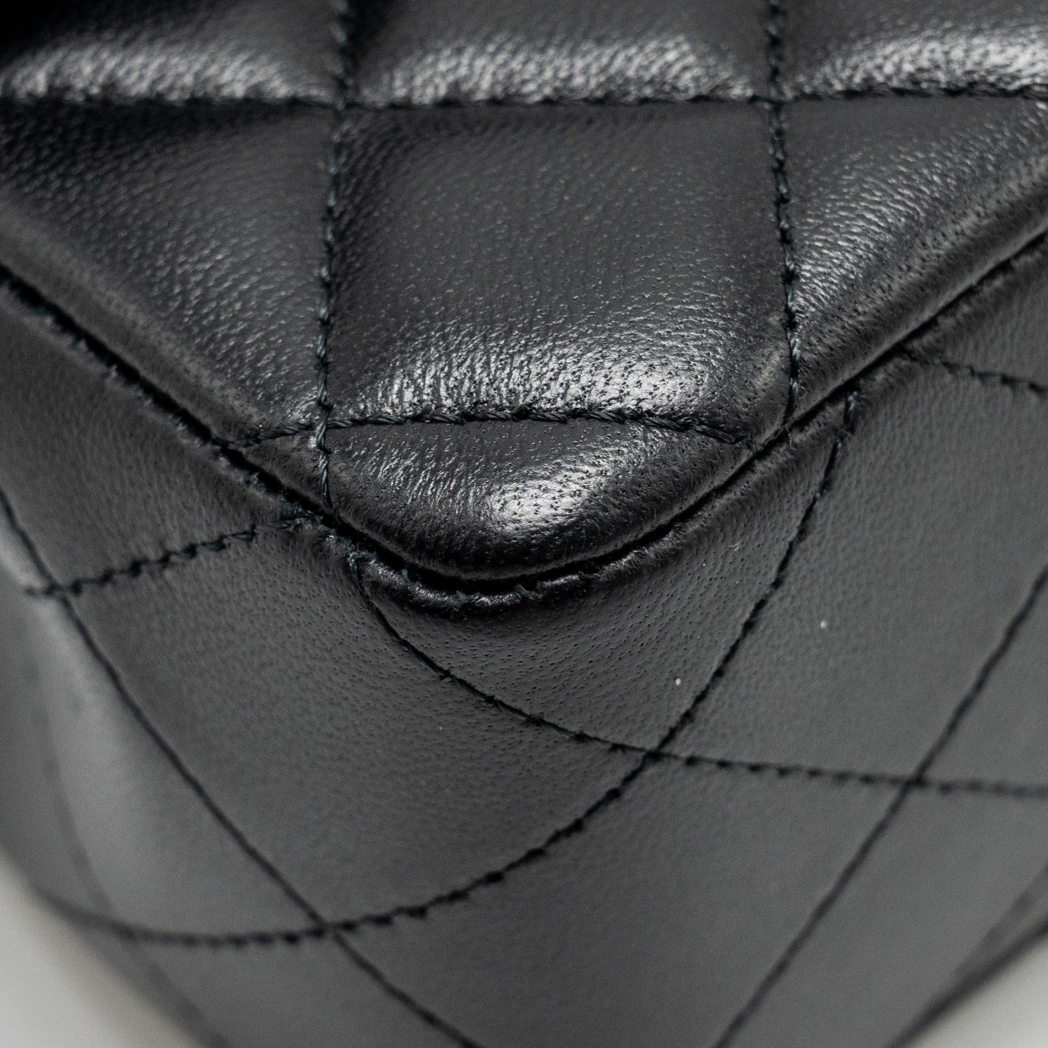 CHANEL MINI RECTANGULAR FLAP BAG LAMBSKIN BLACK LGHW (MICROCHIP)