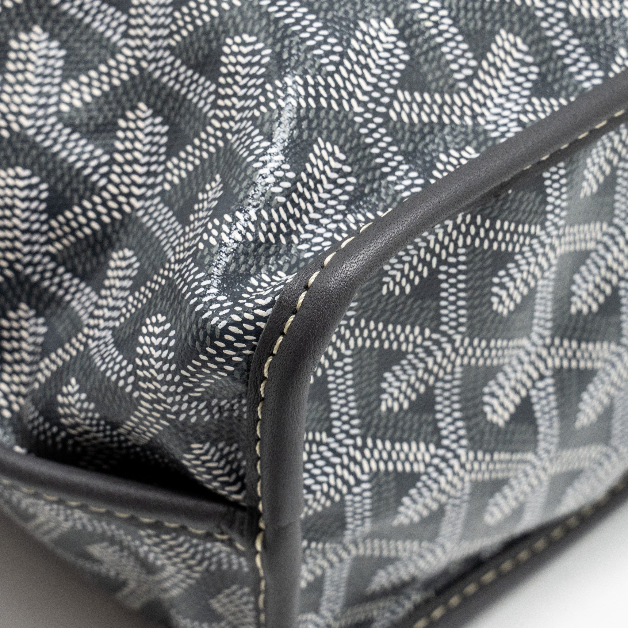 GOYARD MINI ANJOU TOTE BAG GOYARDINE CANVAS/CALFSKIN GREY SHW