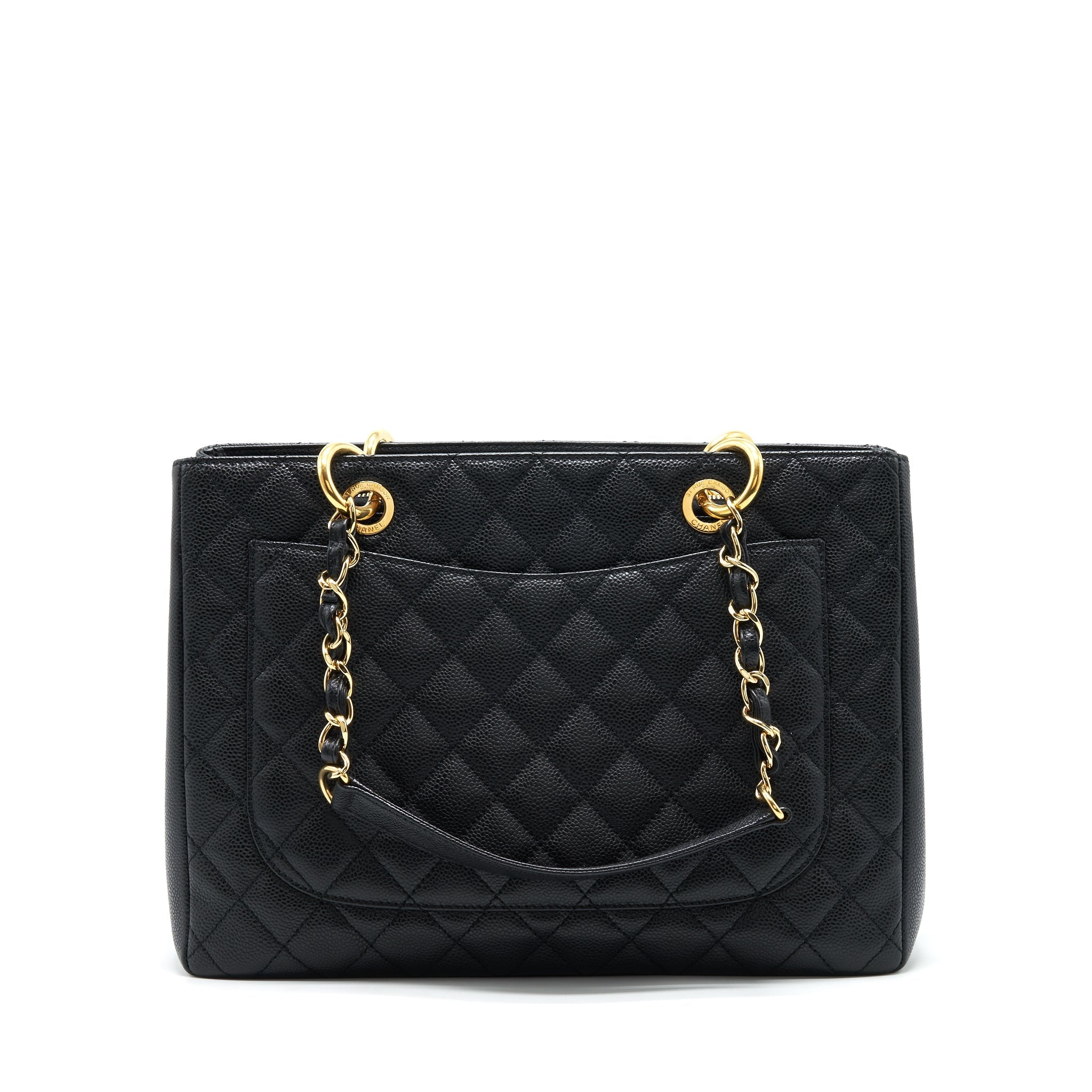 CHANEL GRAND SHOPPING TOTE BAG CAVIAR BLACK GHW
