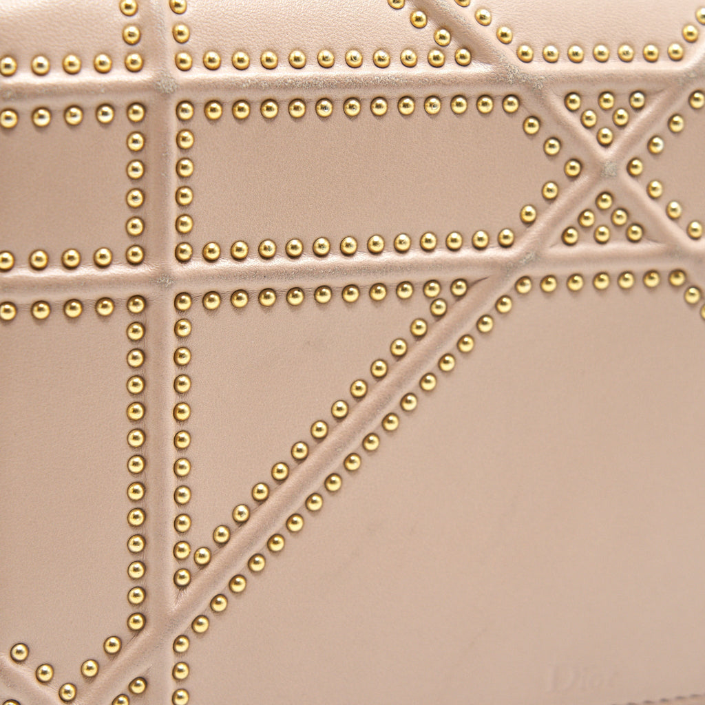 DIOR SMALL STUDDED DIORAMA BEIGE GHW