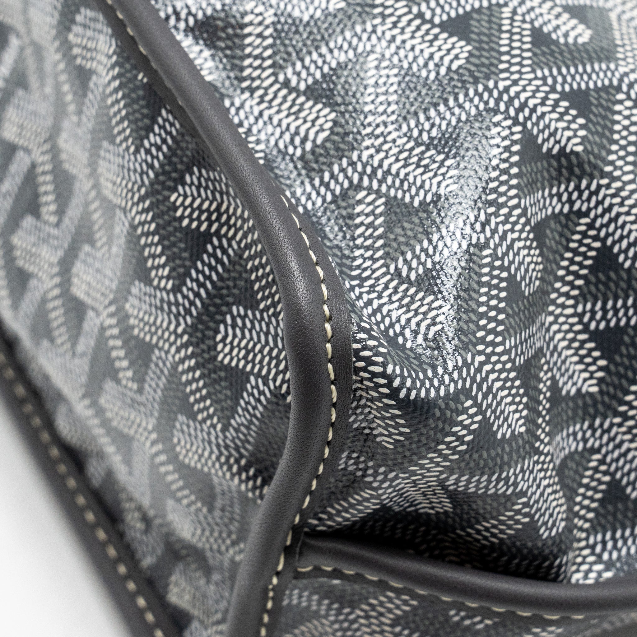 GOYARD MINI ANJOU TOTE BAG GOYARDINE CANVAS/CALFSKIN GREY SHW