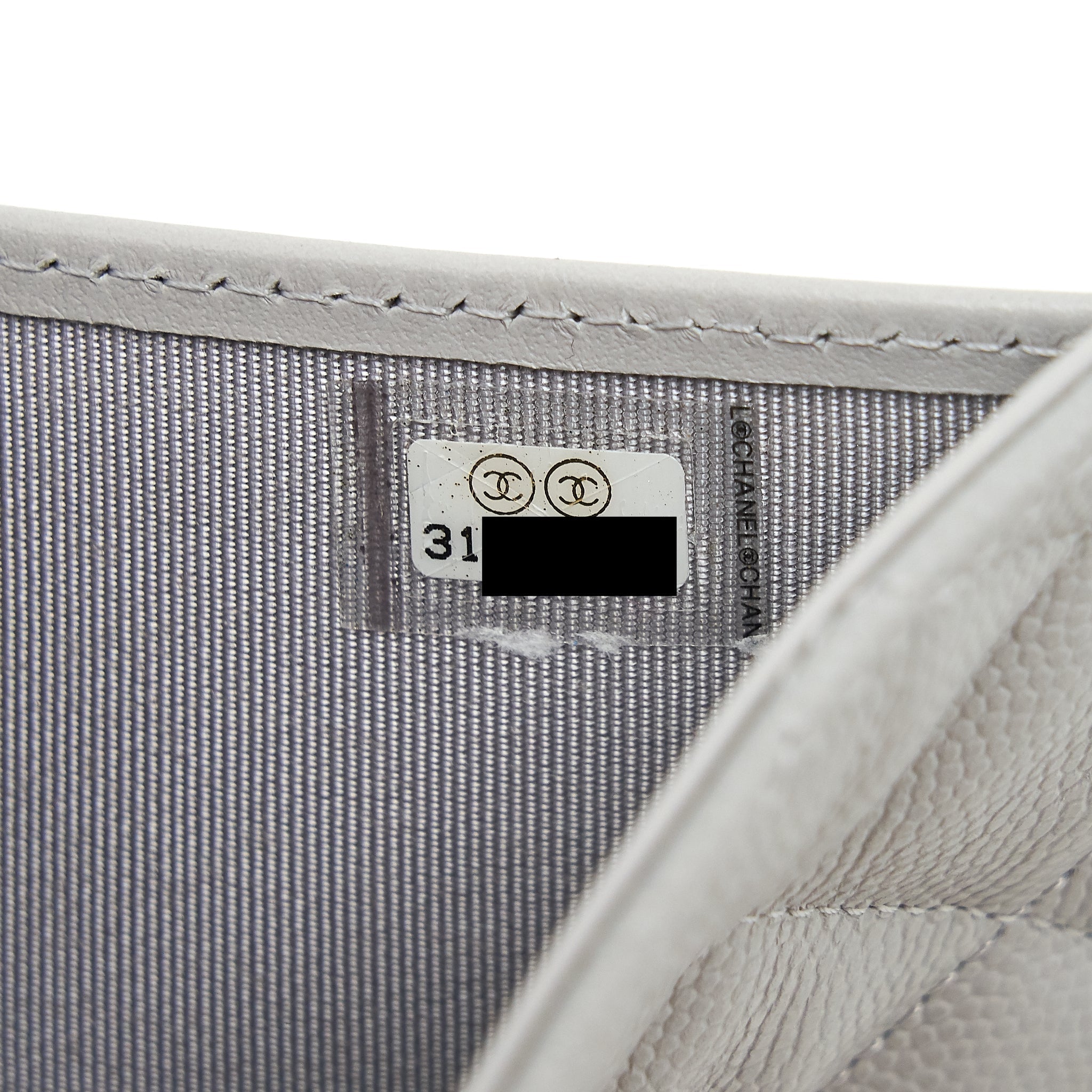 CHANEL CLASSIC SMALL FLAP WALLET CAVIAR GREY LGHW