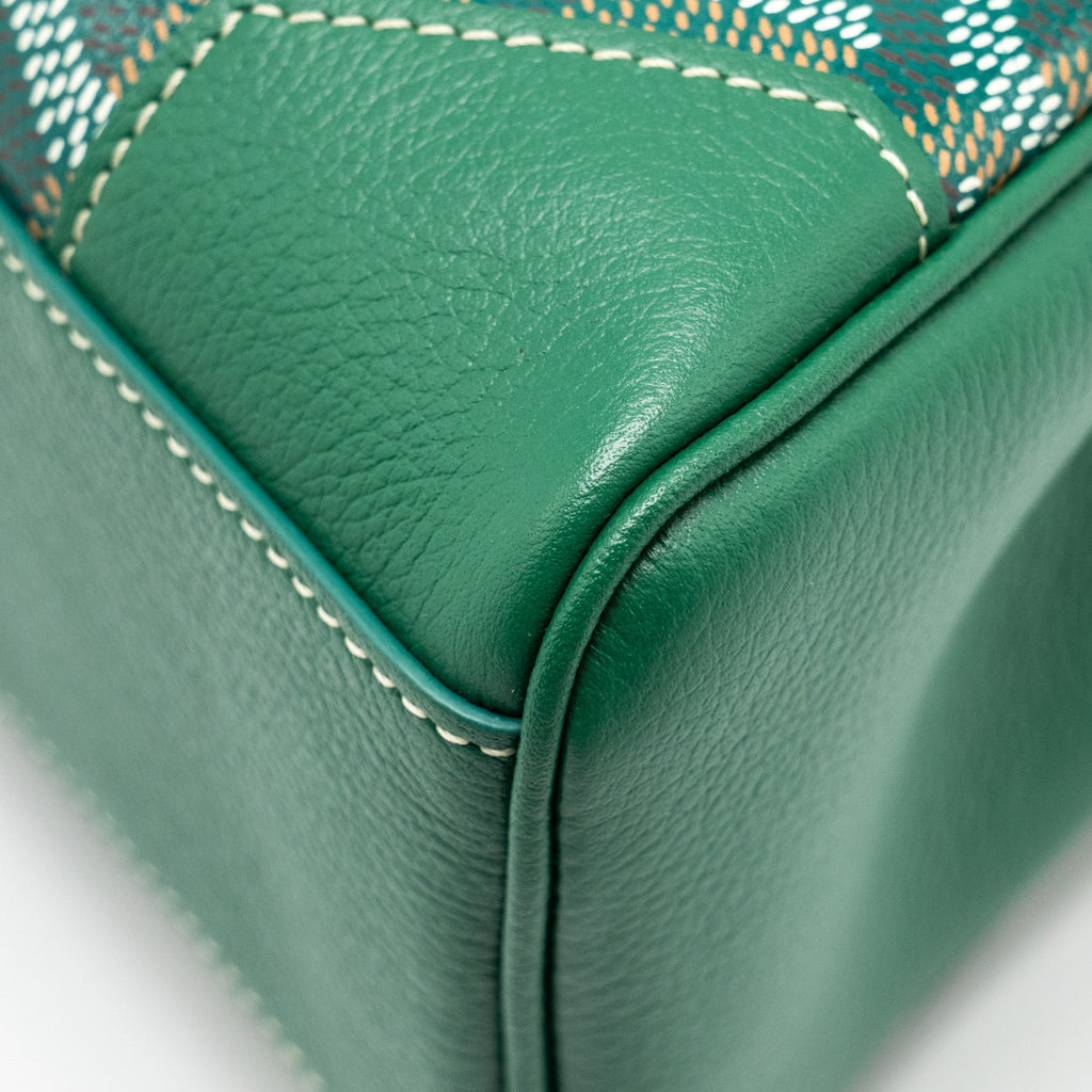 GOYARD MINI SAIGON BAG GOYARDLINE CANVAS/CALFSKIN GREEN SHW