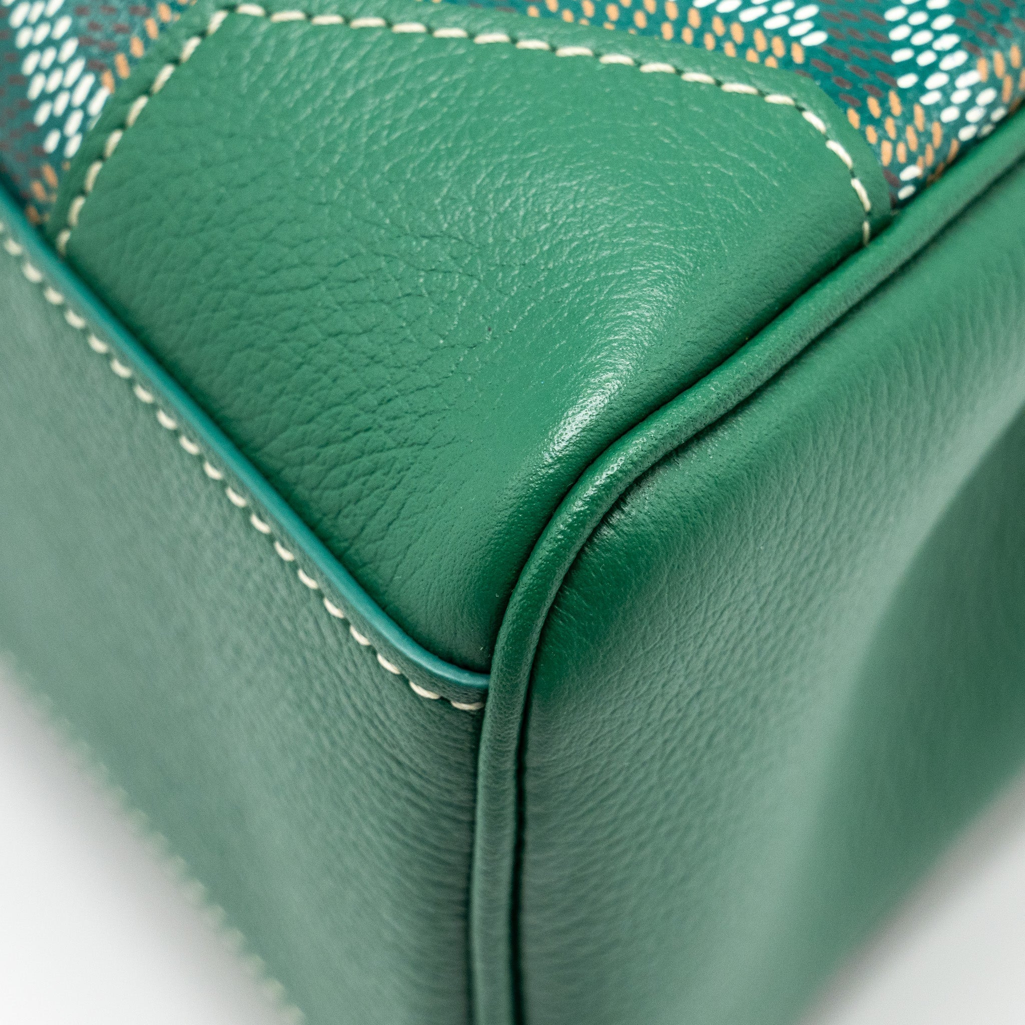 GOYARD MINI SAIGON BAG GOYARDLINE CANVAS/CALFSKIN GREEN SHW