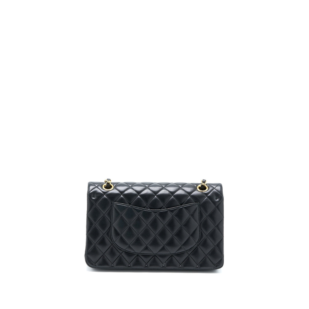 CHANEL MEDIUM CLASSIC DOUBLE FLAP BAG LAMBSKIN BLACK GHW