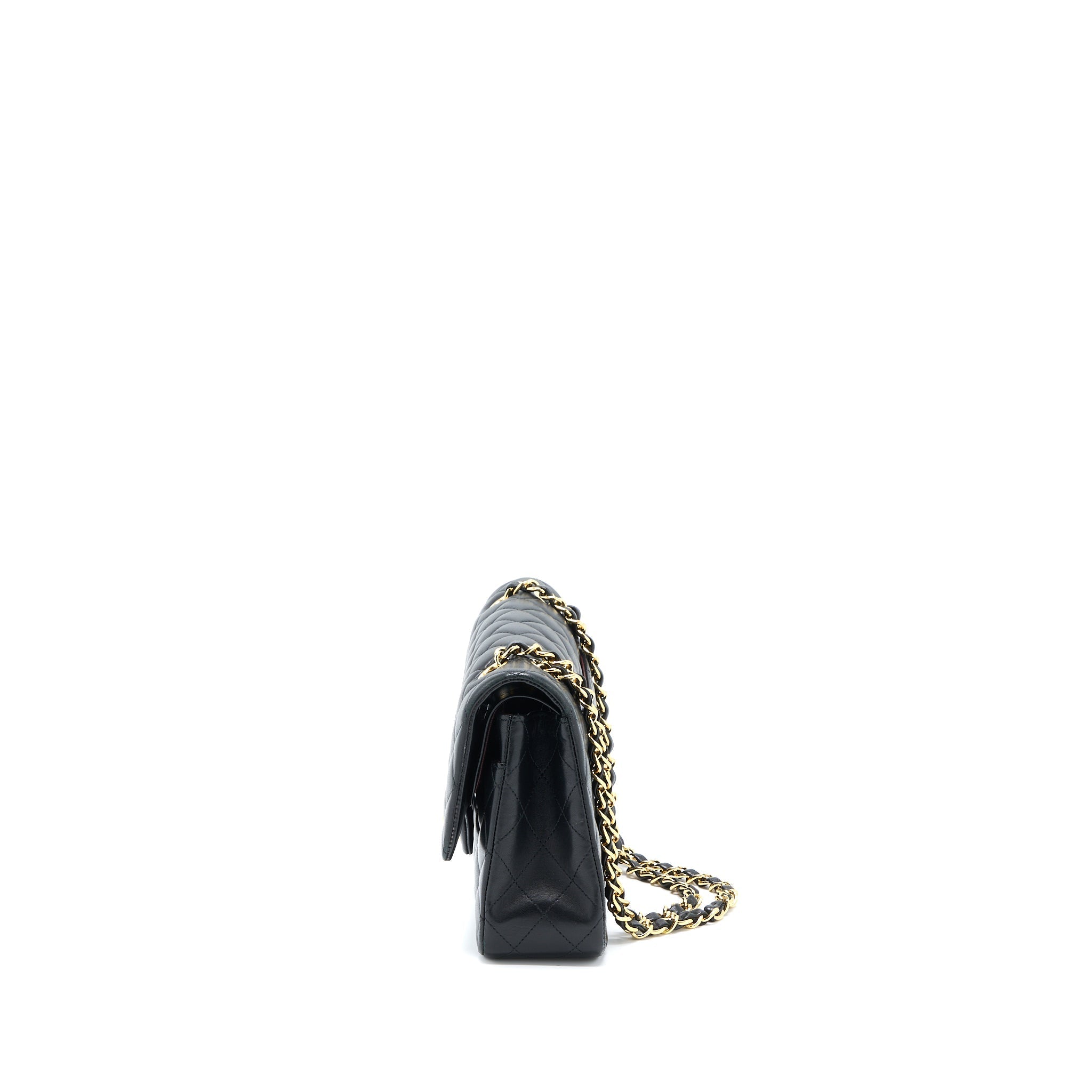 CHANEL MEDIUM CLASSIC DOUBLE FLAP BAG LAMBSKIN BLACK GHW