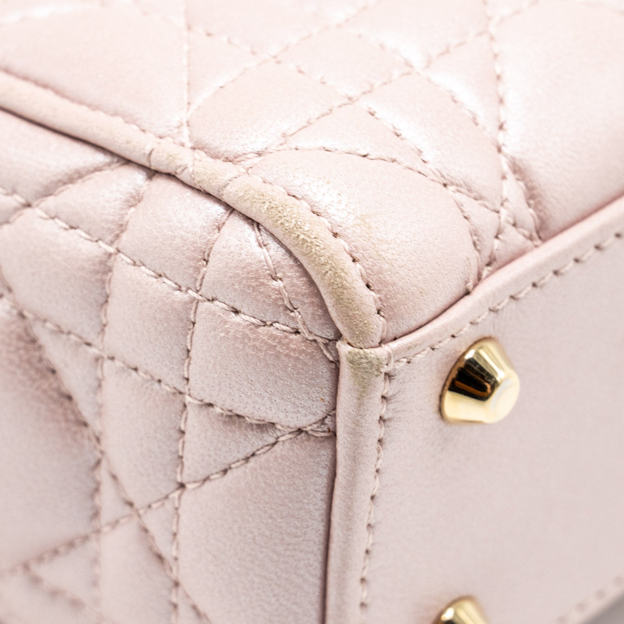 DIOR MINI LADY DIOR LAMBSKIN LIGHT PINK LGHW