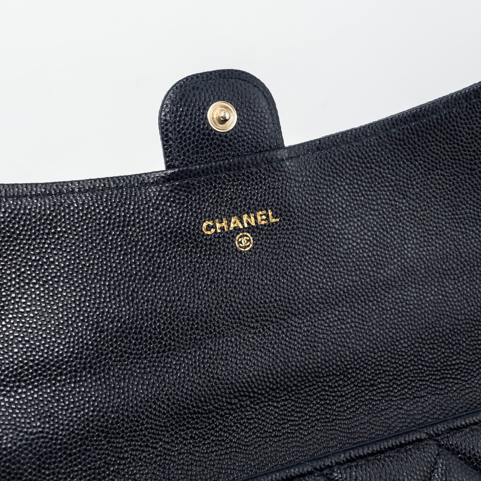 CHANEL CLASSIC LONG FLAP WALLET CAVIAR NAVY LGHW