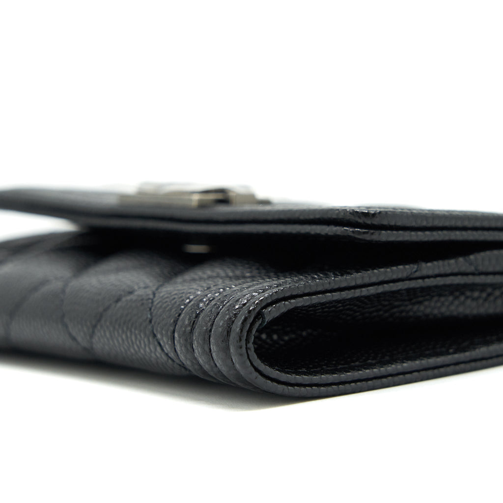CHANEL BOY CARDHOLDER CAVIAR BLACK RUTHENIUM SHW