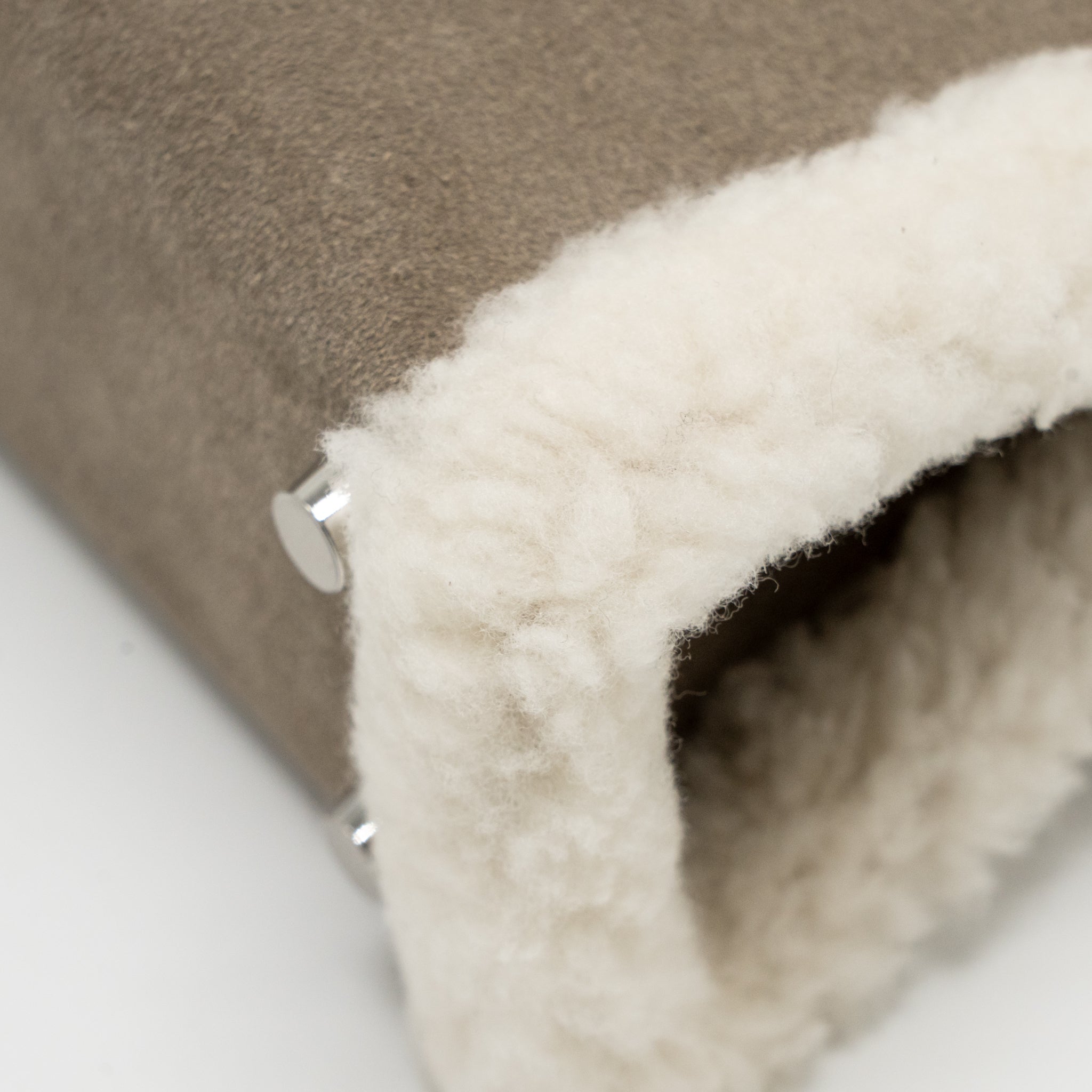 HERMES MINI KELLY PLUCH GRIZZLY/SWIFT/MOUTON MERINOS GRIS CAILLOU/ECRU/ETOUPE SHW