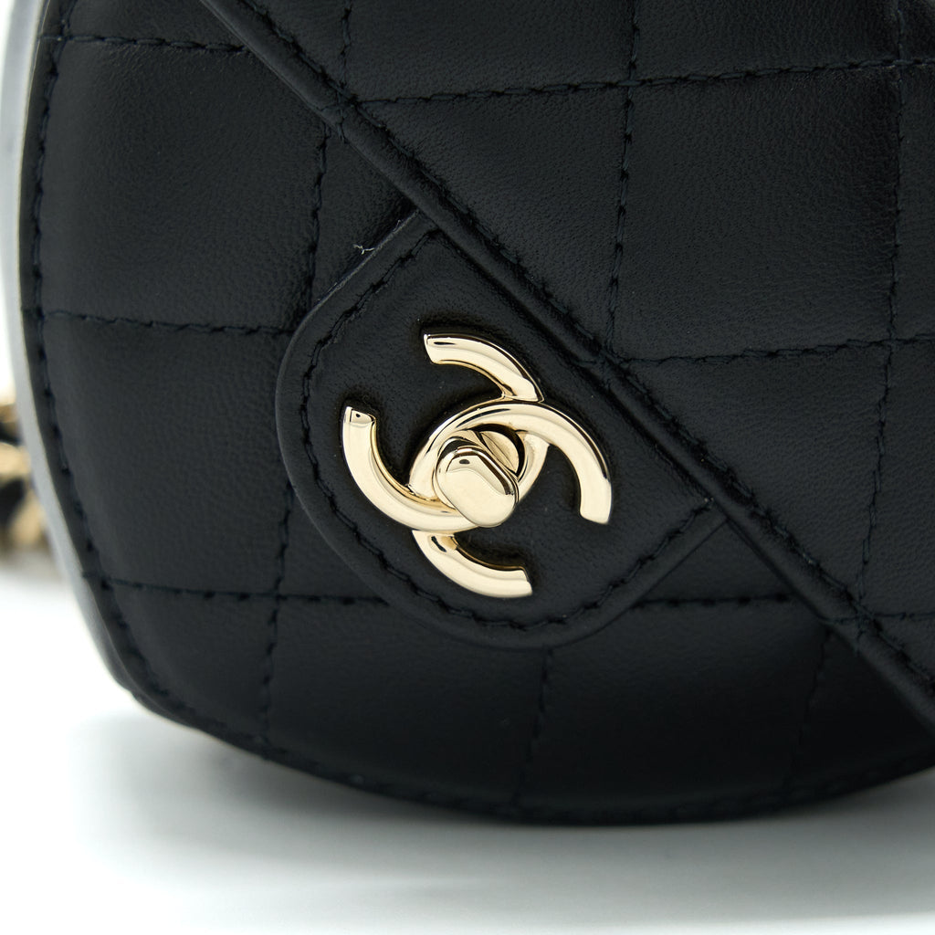 CHANEL 22S HEART BELT BAG LAMBSKIN BLACK LGHW