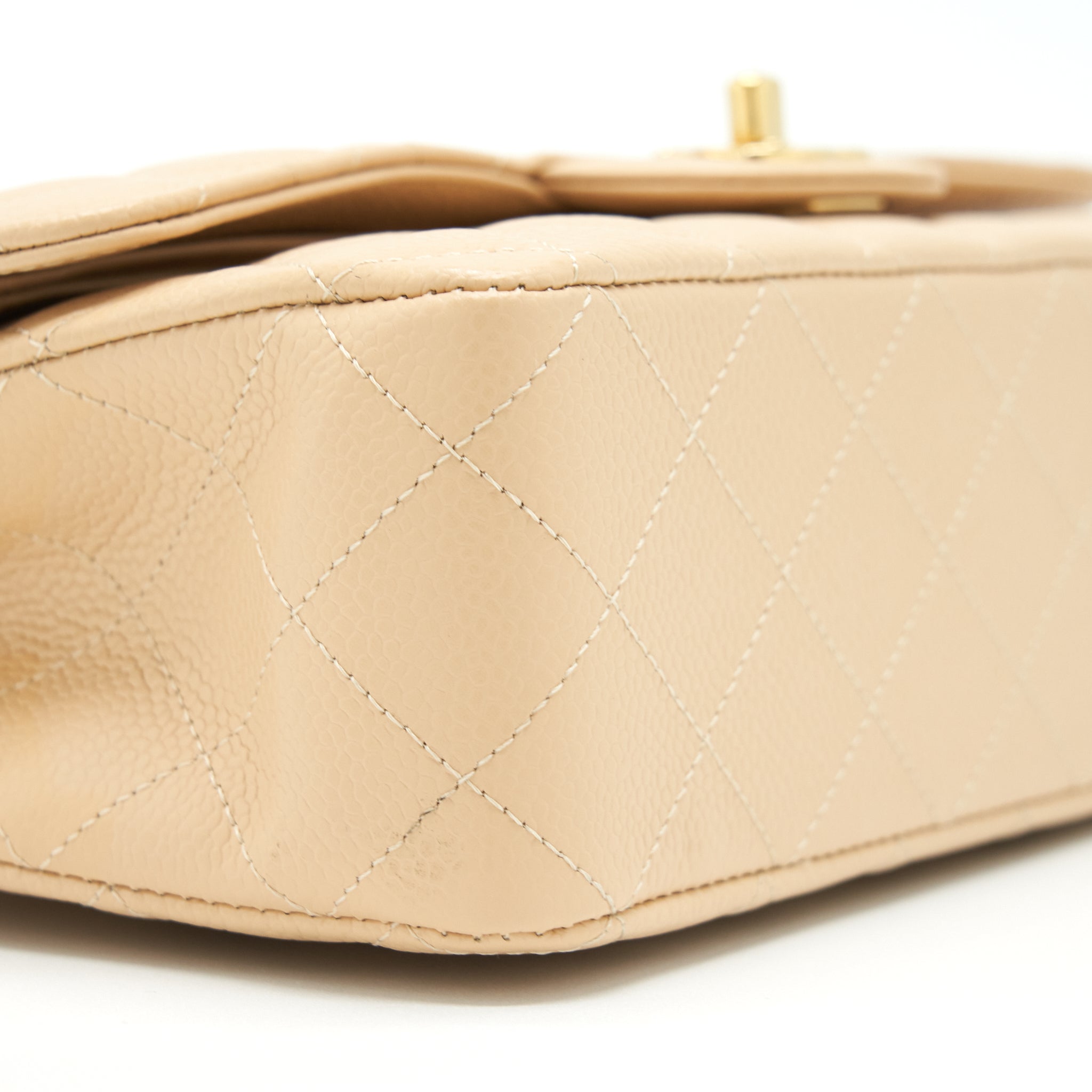 CHANEL MEDIUM CLASSIC DOUBLE FLAP BAG CAVIAR BEIGE LGHW
