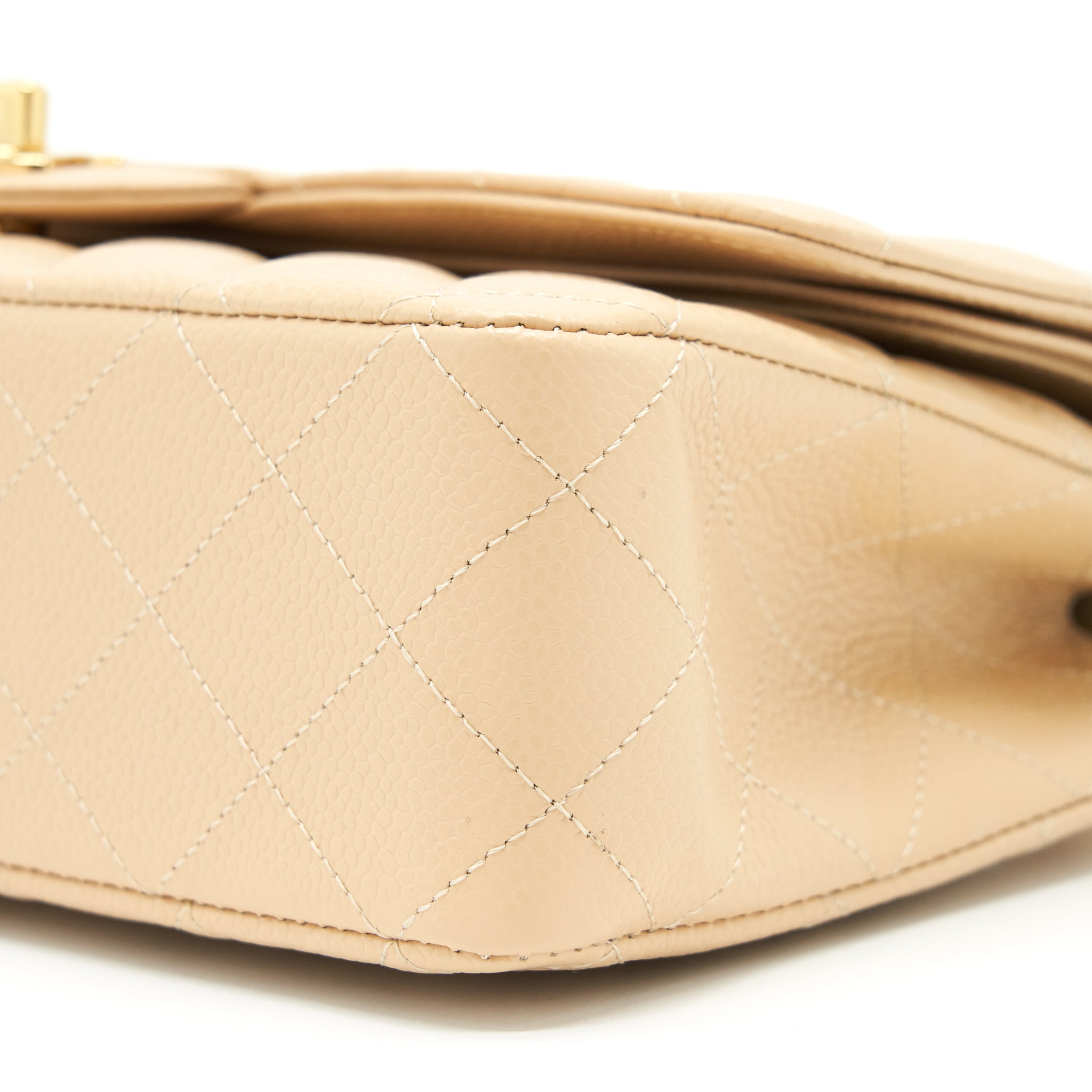 CHANEL MEDIUM CLASSIC DOUBLE FLAP BAG CAVIAR BEIGE LGHW