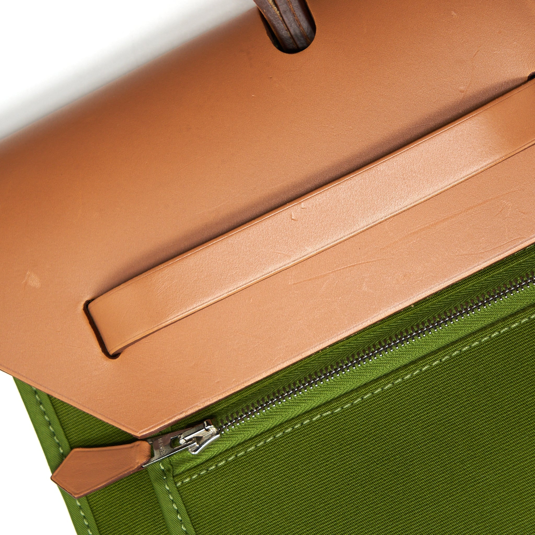 HERMES HERBAG ZIP 39 CANVAS PELOUSE/ NATURE SHW