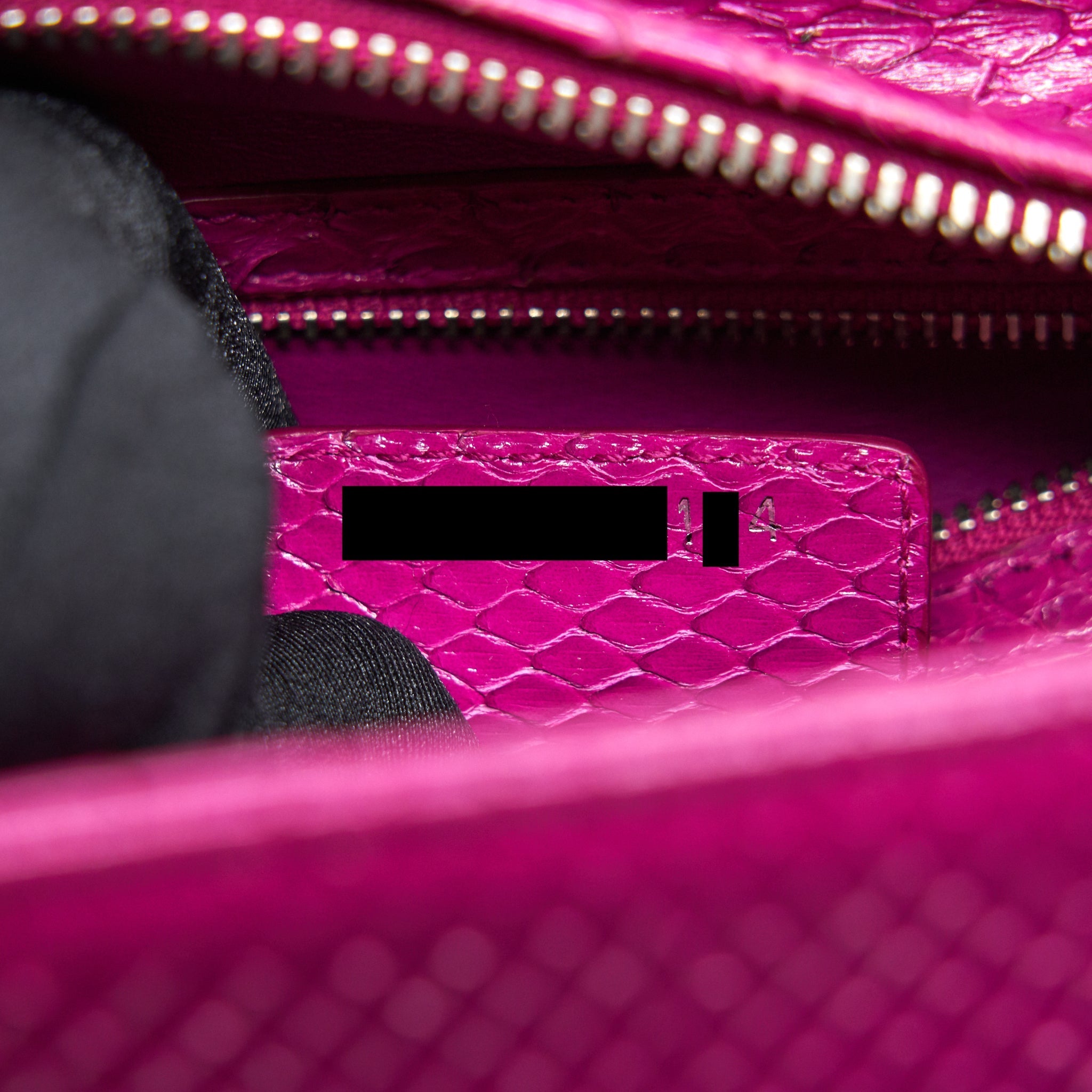 DIOR PYTHON MEDIUM LADY DIOR BAG PLUM PINK SHW