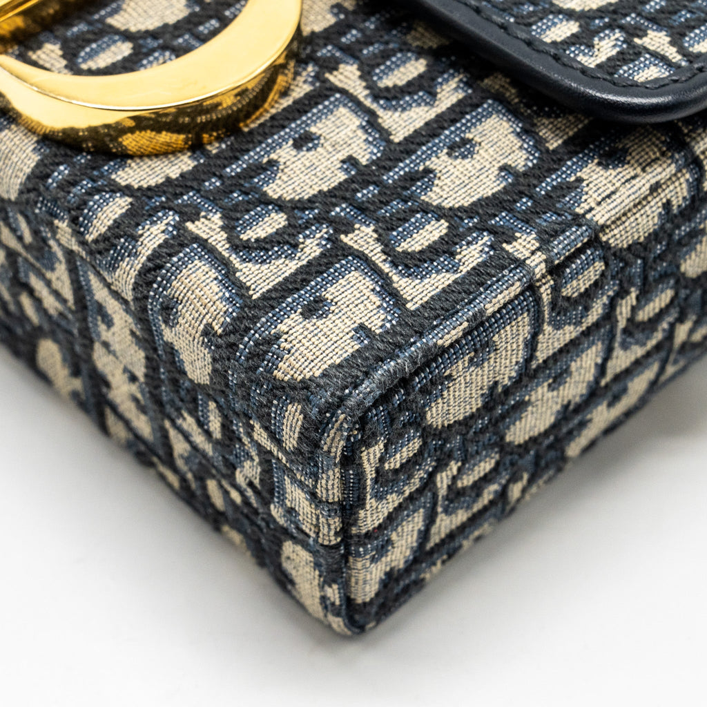 DIOR 30 MONTAIGNE BOX BLUE OBLIQUE JACQUARD GHW
