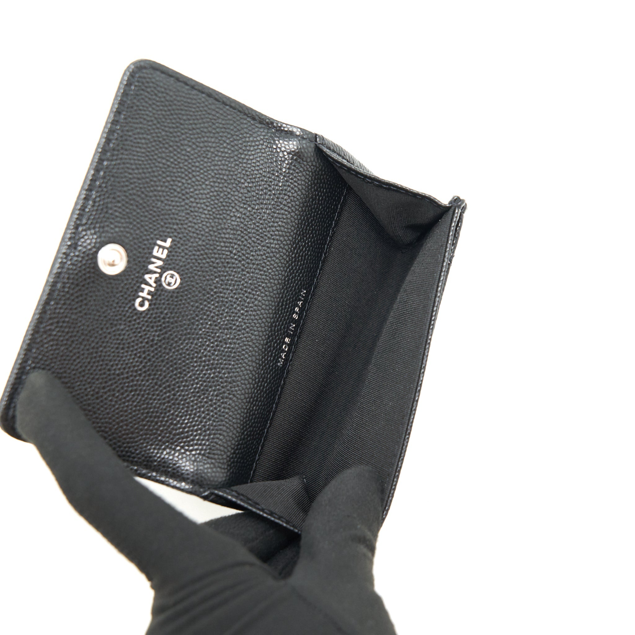 CHANEL BOY CARDHOLDER CAVIAR BLACK RUTHENIUM SHW