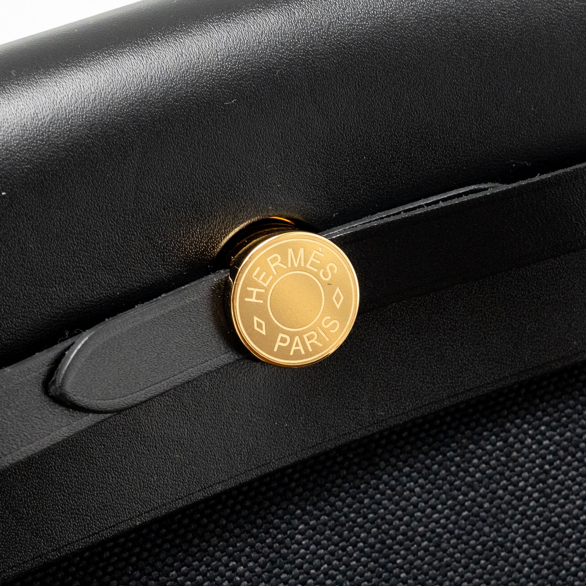HERMES HERBAG MINI CANVAS/HUNTER BLACK GHW